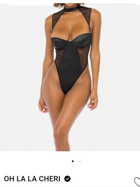 Hustler Hollywood Satin & Mesh Lingerie Set in Black